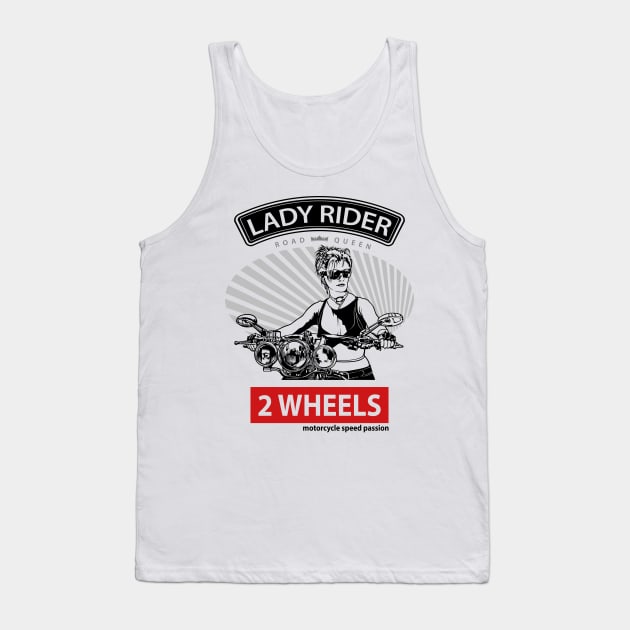 Lady Rider Road Queen, T-shirt for Biker, MotorCycle Rider Tee, Biker Gift Tank Top by Ben Foumen